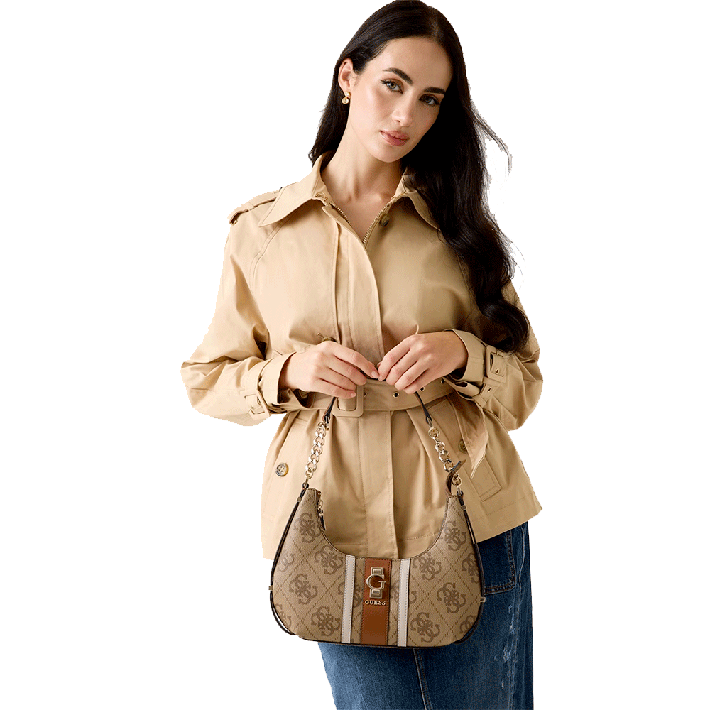 Borsa Donna a Spalla GUESS Linea Erenia colore Latte Logo Misura Piccola