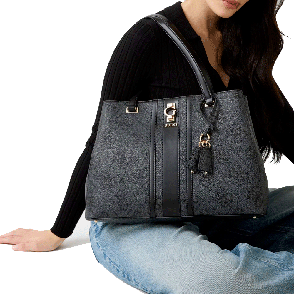 Borsa Donna Shopper a Spalla GUESS Linea Erenia colore Coal Logo