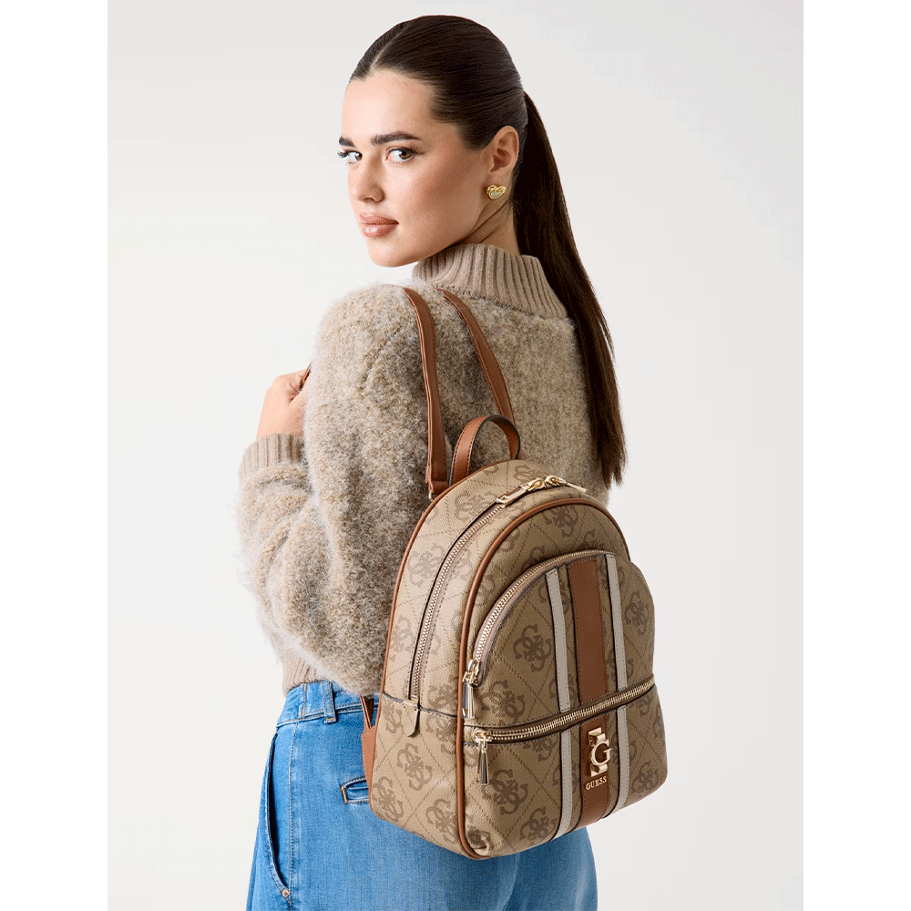 Zaino Donna GUESS Linea Erenia Colore Latte Logo Misura Grande