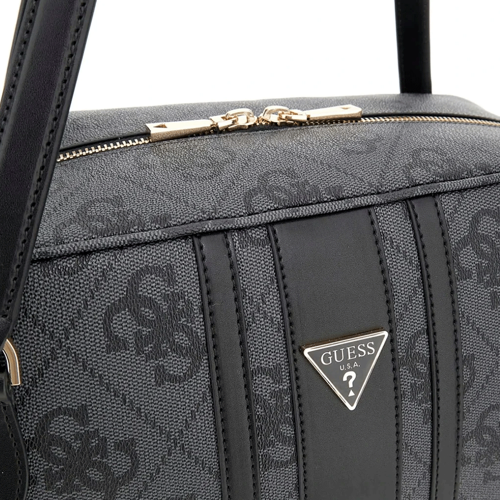 Borsa Donna a Spalla GUESS Linea Erenia colore Coal Logo Misura Grande