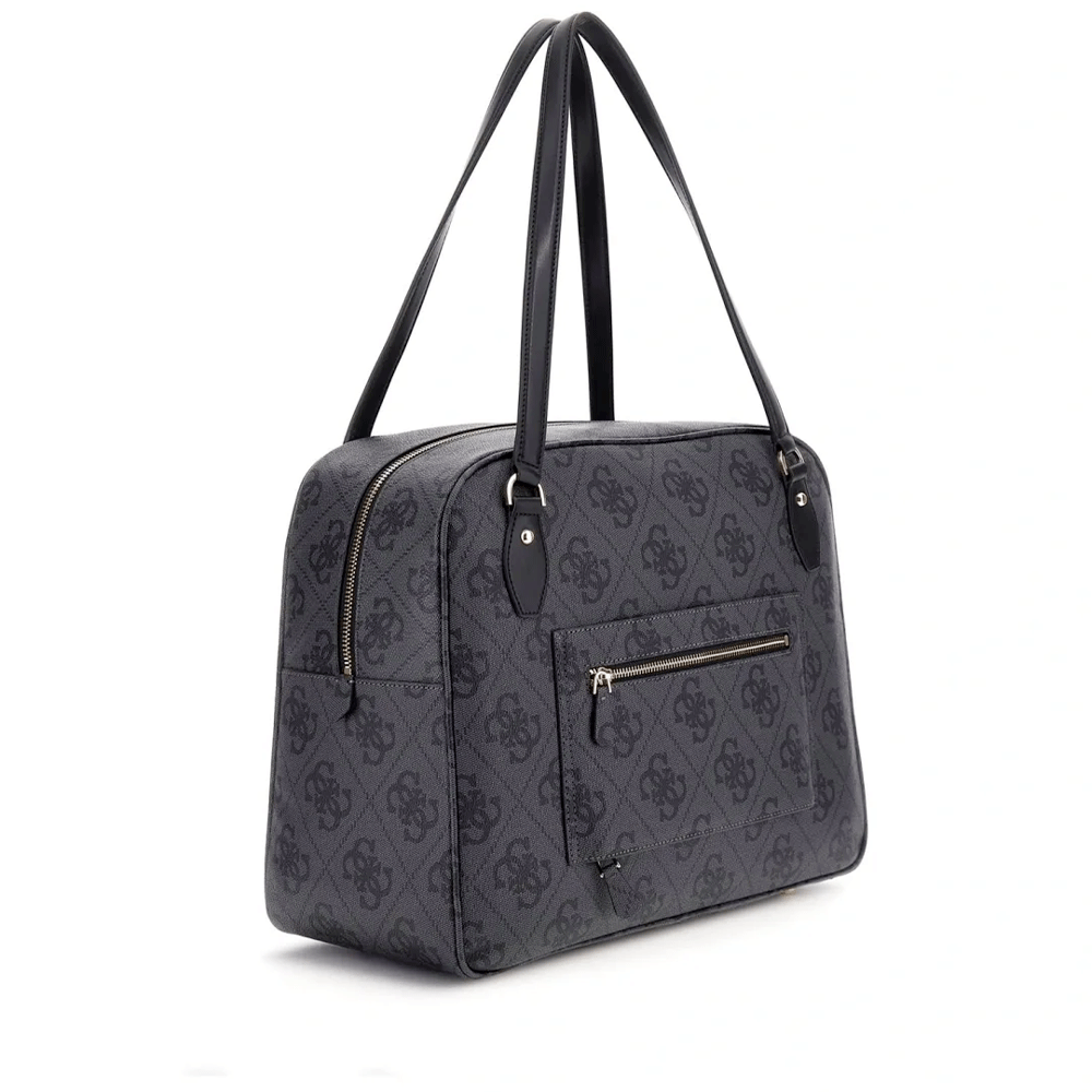 Borsa Donna a Spalla GUESS Linea Erenia colore Coal Logo Misura Grande