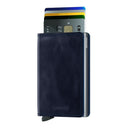 Porta Carte SECRID linea Vintage in Pelle Blu con RFID