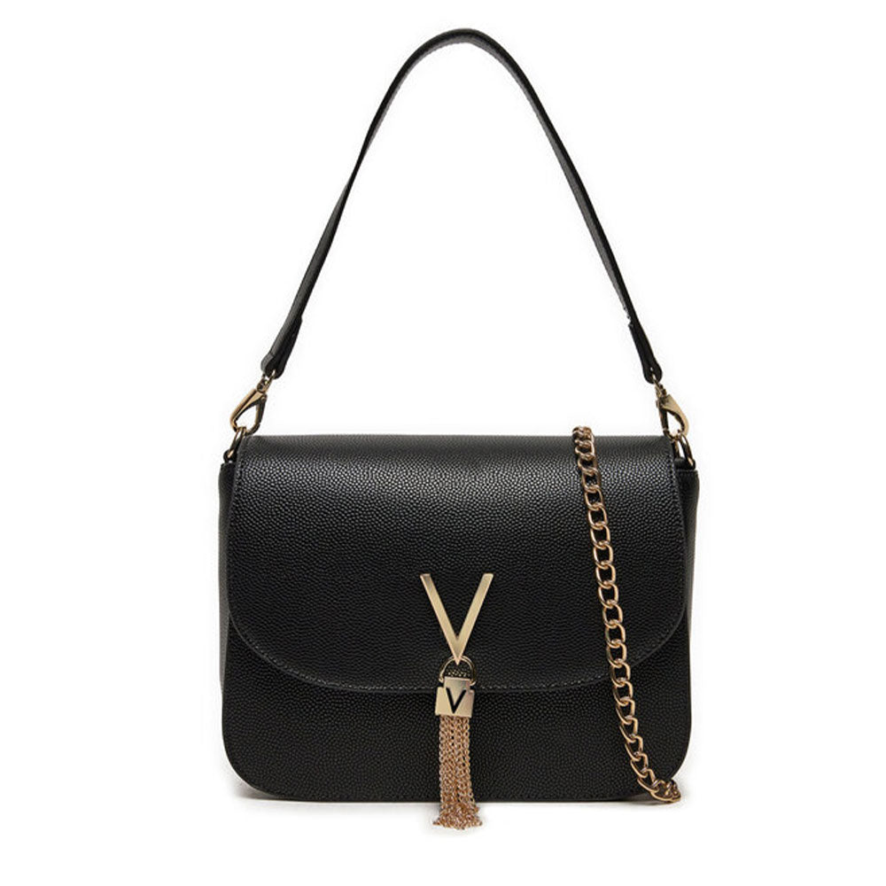 Borsa Donna a Spalla VALENTINO BAGS linea Divina Colore Nero - Gold - VBS1R404G