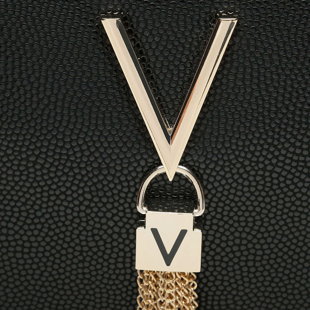 Women's Black and Gold Crossbody Bag VALENTINO BAGS Divina - VBS1R409G