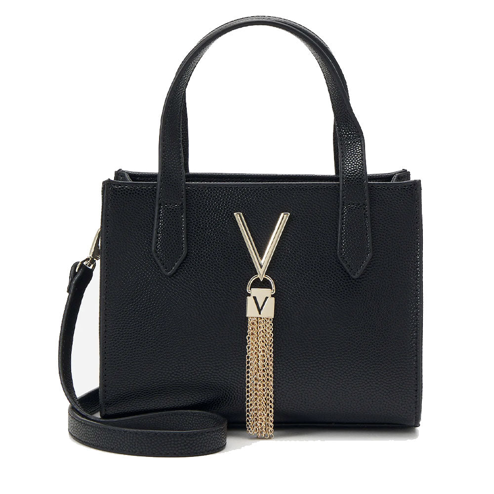 Borsa Donna a Mano VALENTINO BAGS linea Divina Colore Nero - Gold Misura Piccola - VBS1R415G