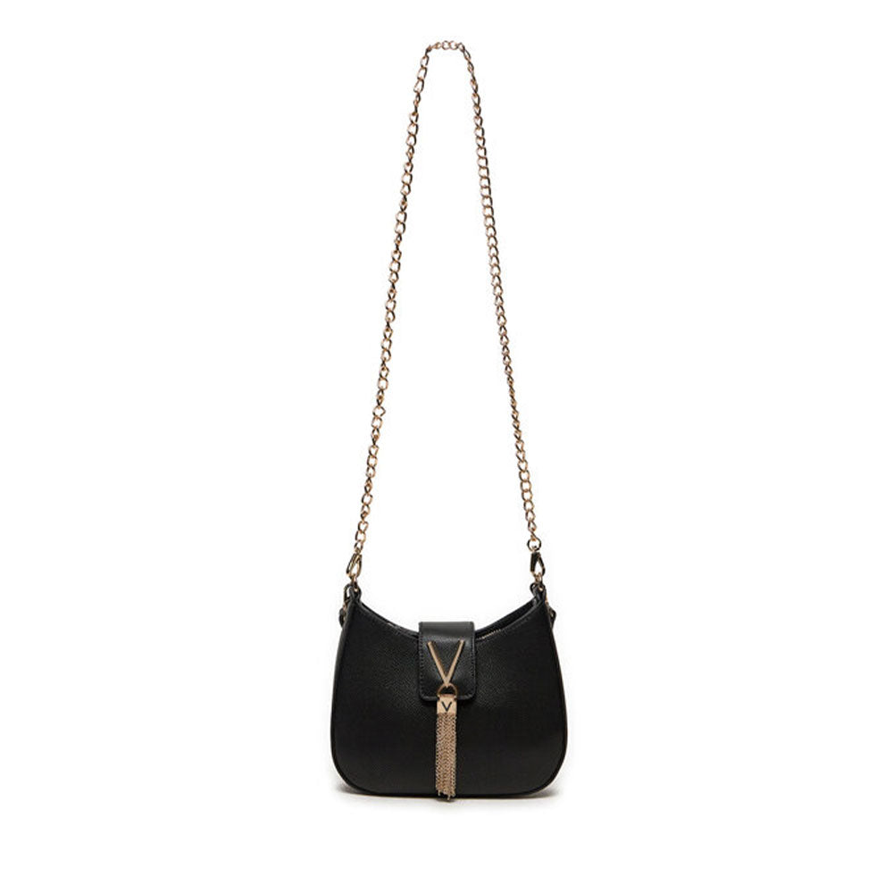 Damen Schulter- und Umhängetasche VALENTINO BAGS Linie Divina Farbe Schwarz - Gold - VBS1R417G