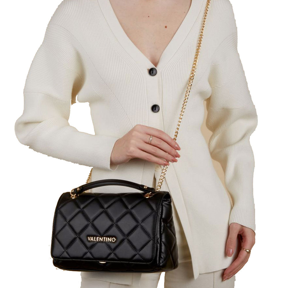 Borsa Donna a Tracolla Media VALENTINO BAGS linea Ocarina Colore Nero - VBS3KK02R