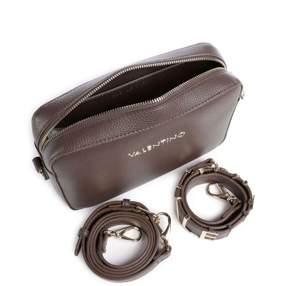 Women's Shoulder and Crossbody Bag VALENTINO BAGS Alexia in Dark Brown with Zip Closure