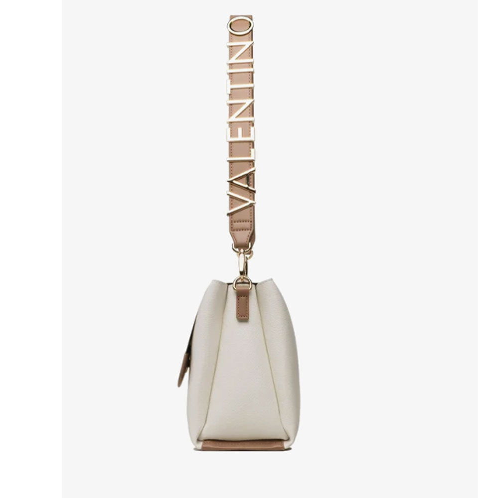 Borsa Donna a Tracolla VALENTINO BAGS linea Alexia Colore Bianco - Cuoio
