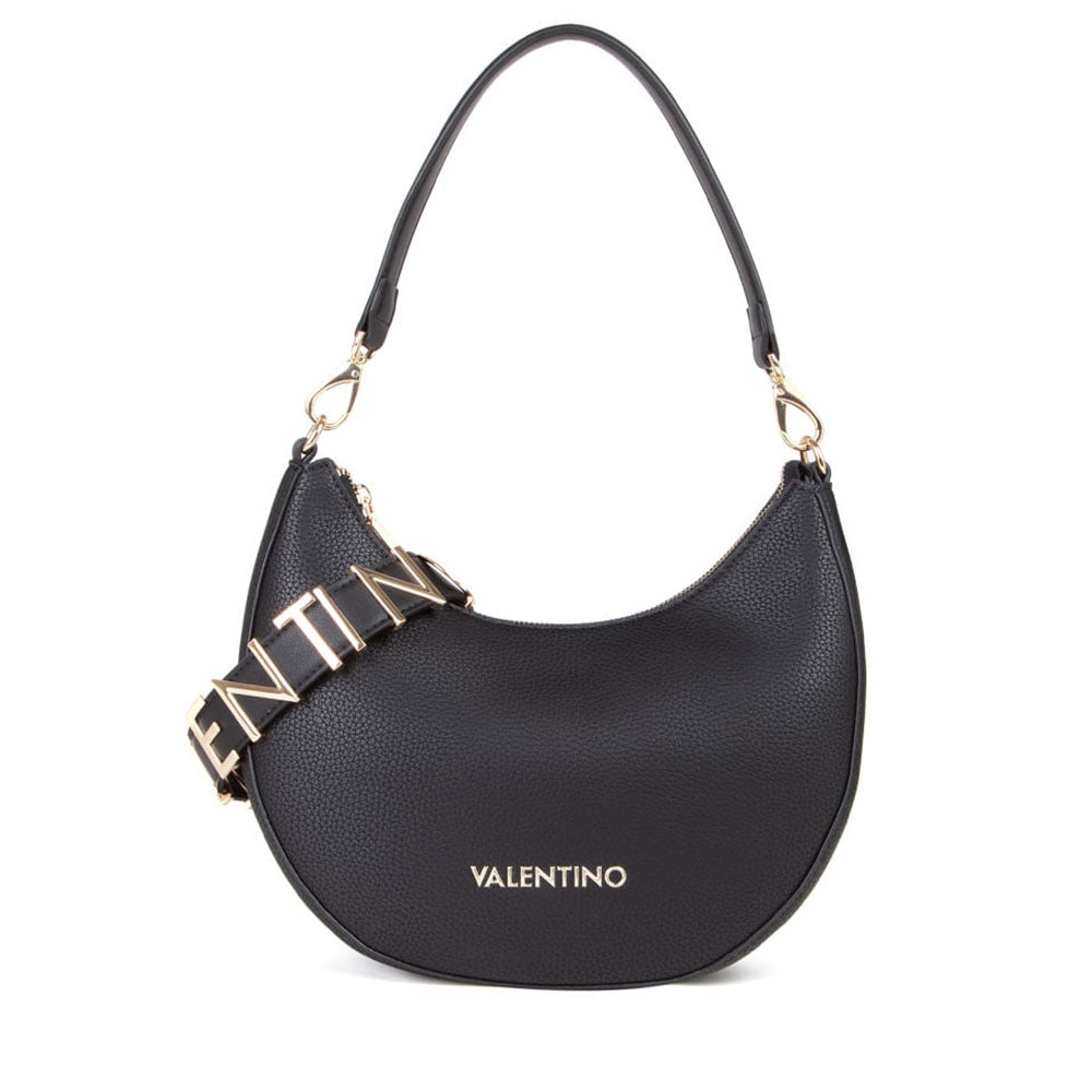 VALENTINO BAGS Hobo-Umhängetasche für Damen mit Schultergurt, Linie Alexia, Farbe Schwarz