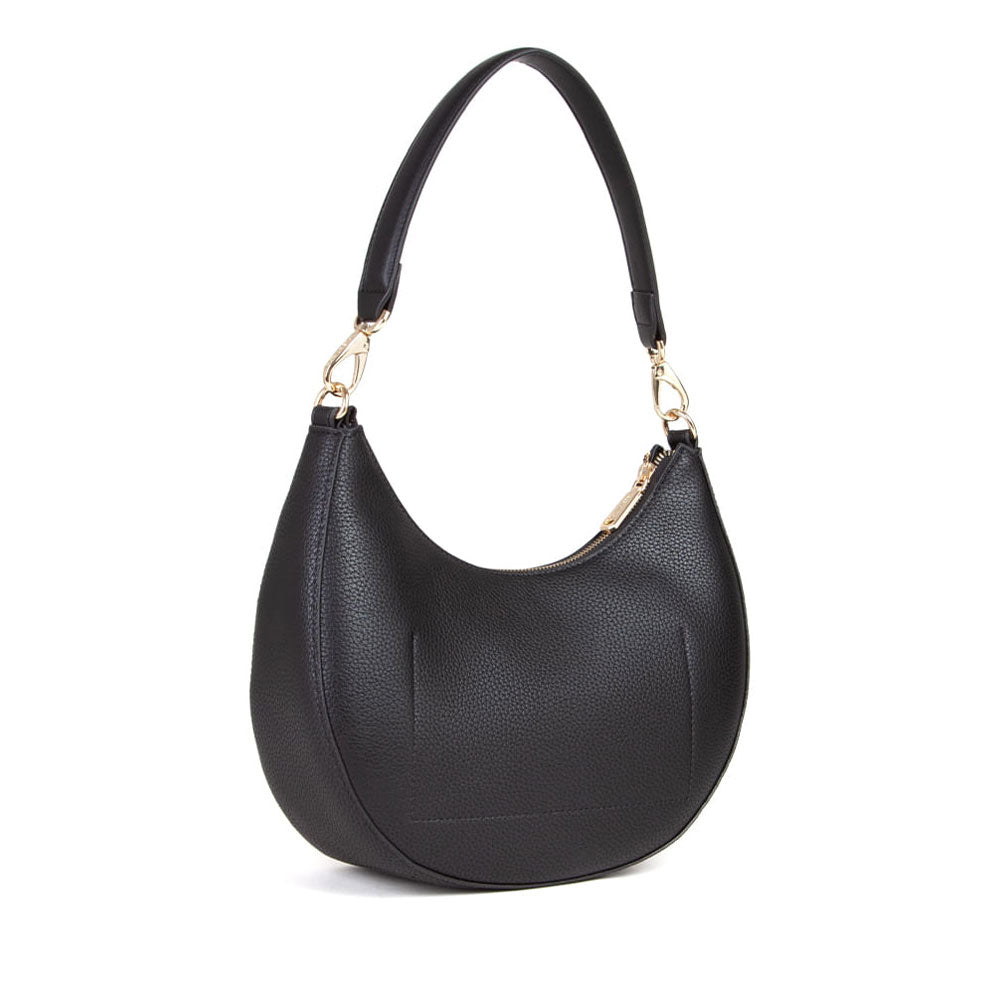 VALENTINO BAGS Hobo-Umhängetasche für Damen mit Schultergurt, Linie Alexia, Farbe Schwarz