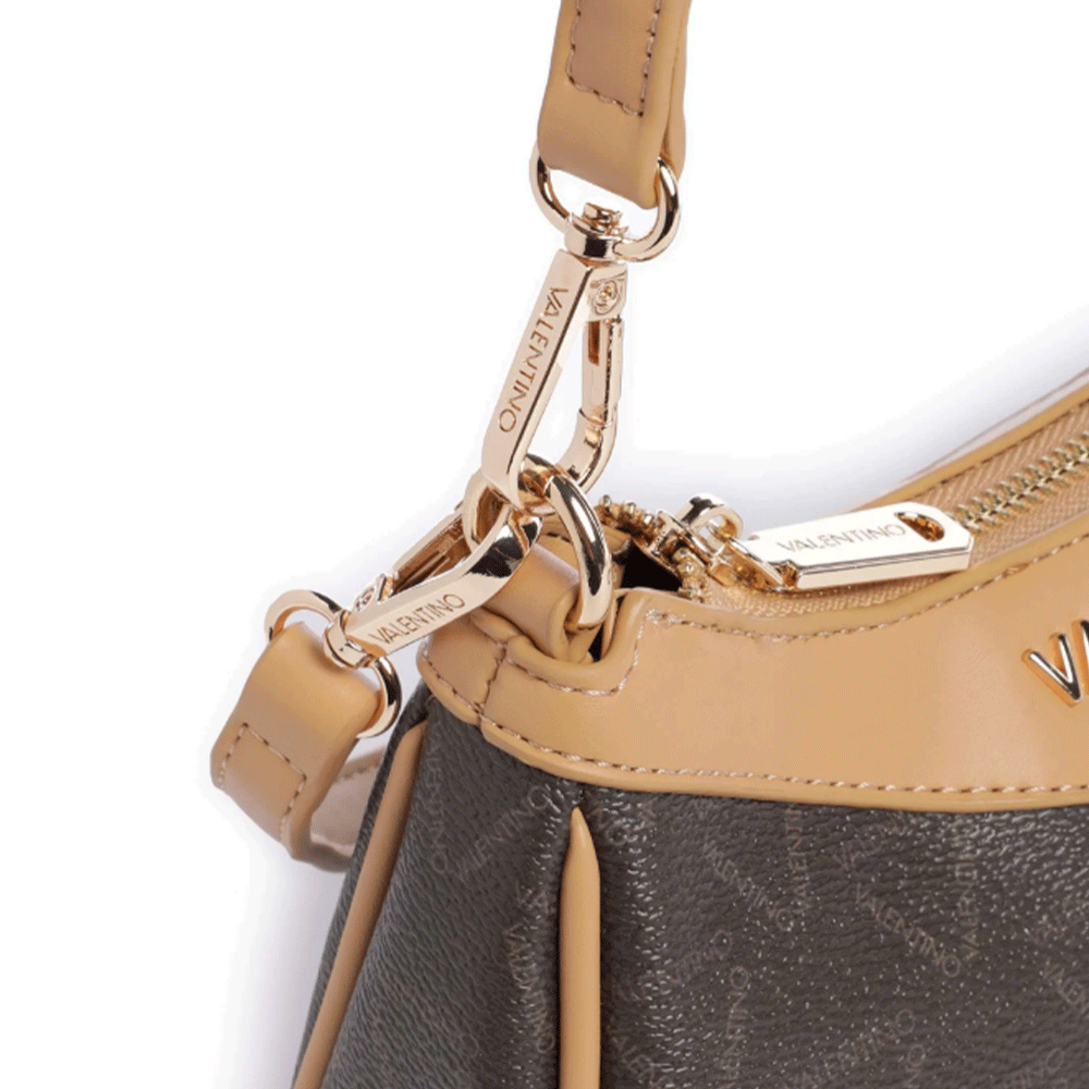 Borsa Donna Hobo a Spalla VALENTINO BAGS linea Lady Re Colore Moro - Cuoio
