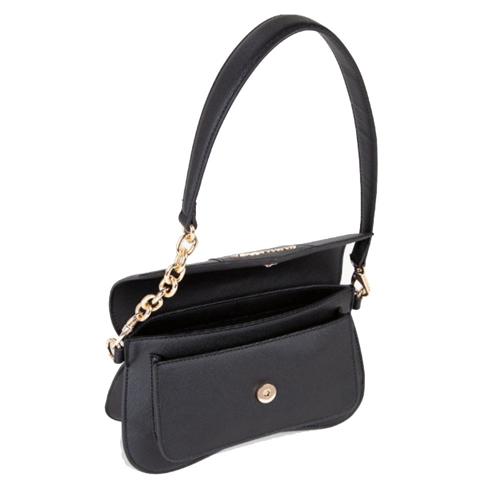 Borsa Donna a Spalla con Tracolla VALENTINO BAGS linea Unika Colore Nero Stampa Saffiano