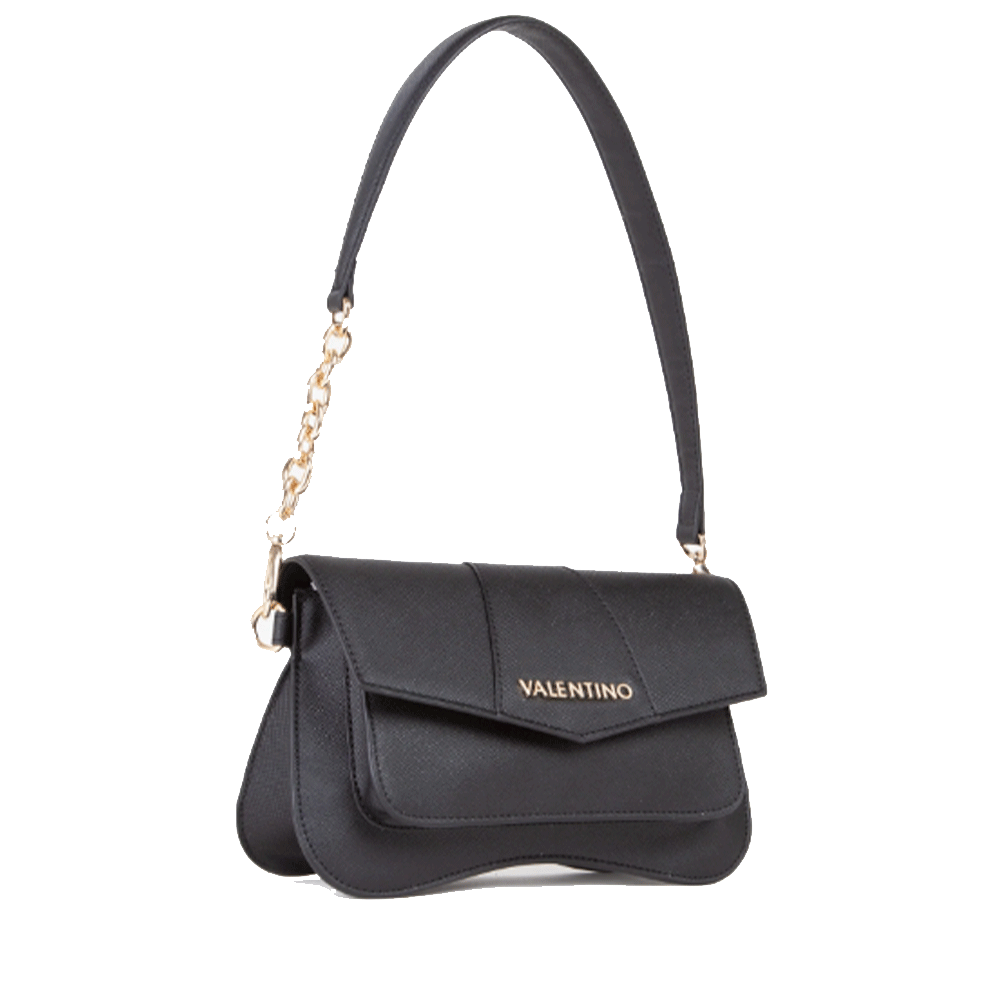 Borsa Donna a Spalla con Tracolla VALENTINO BAGS linea Unika Colore Nero Stampa Saffiano