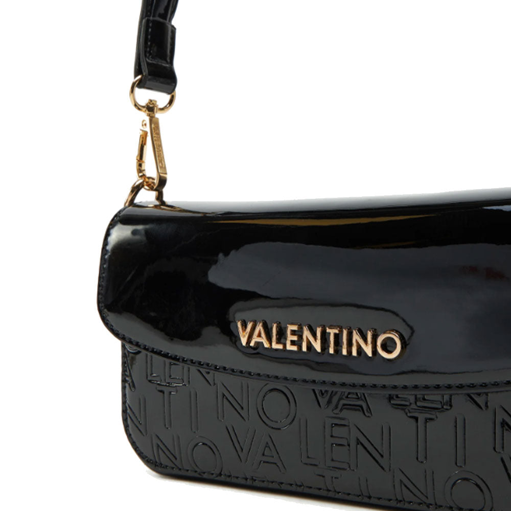 Damen Schultertasche und Umhängetasche VALENTINO BAGS Geranium Linie Schwarze Farbe