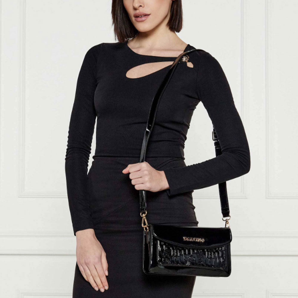 Borsa Donna a Spalla VALENTINO BAGS linea Geranium colore Nero Misura Grande