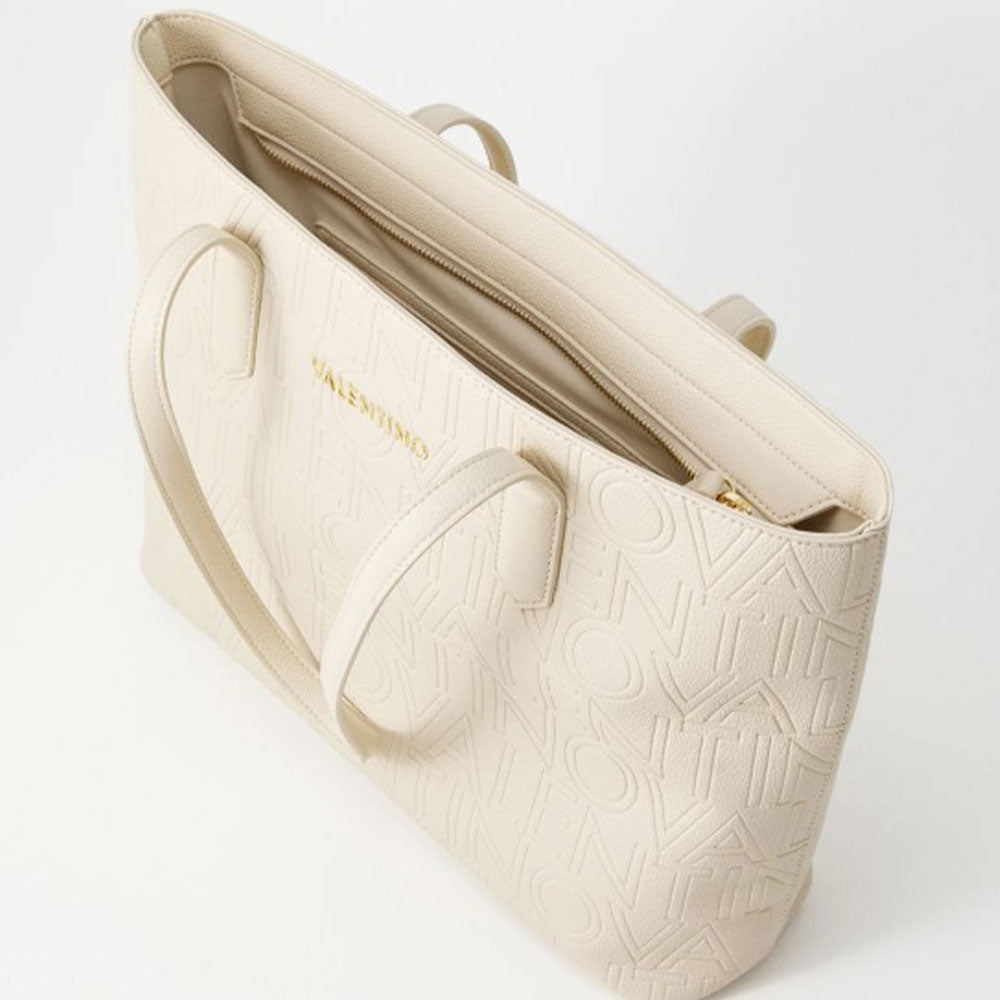 Borsa Donna Shopper a SpallaVALENTINO BAGS linea Pansy colore Ecru