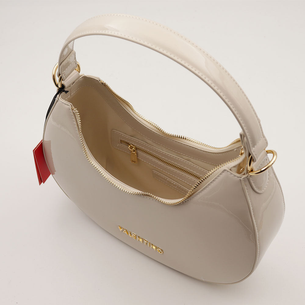 Damen-Beuteltasche VALENTINO BAGS Modell Shelby aus Lackleder in Ecru