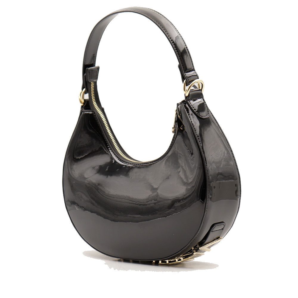 Damen-Beuteltasche VALENTINO BAGS Modell Shelby aus schwarzem Lackleder