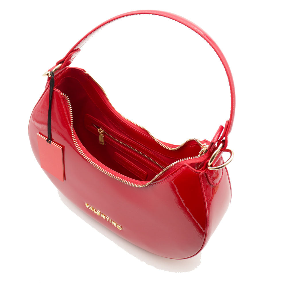 Damen-Beuteltasche VALENTINO BAGS Modell Shelby aus Lackleder in Rubin