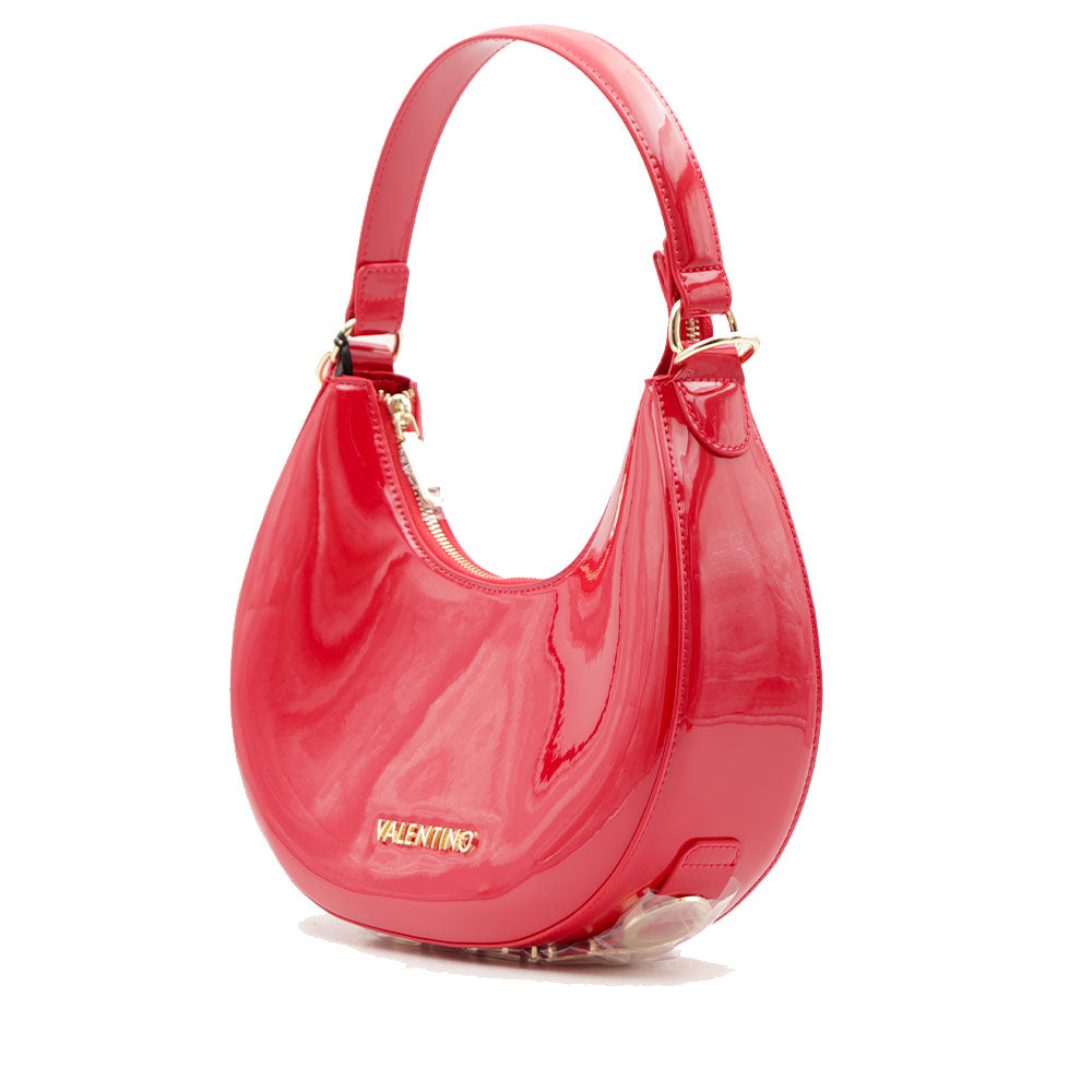 Damen-Beuteltasche VALENTINO BAGS Modell Shelby aus Lackleder in Rubin