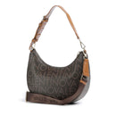Women's Dark Brown and Natural Hobo Shoulder Bag VALENTINO BAGS Regina Re