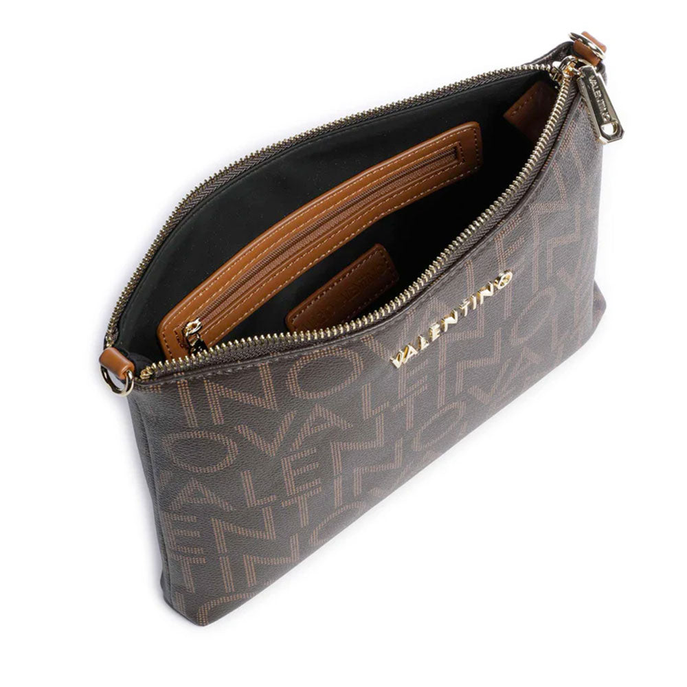 Women's Dark Brown and Natural Crossbody Bag VALENTINO BAGS Regina Re