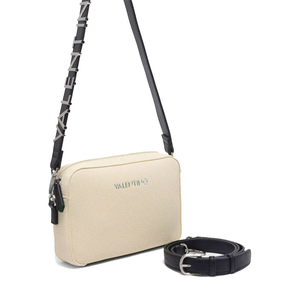 Borsa Donna a Tracolla VALENTINO BAGS linea Alexia Summer Colore Naturale - Nero Chiusa con Zip