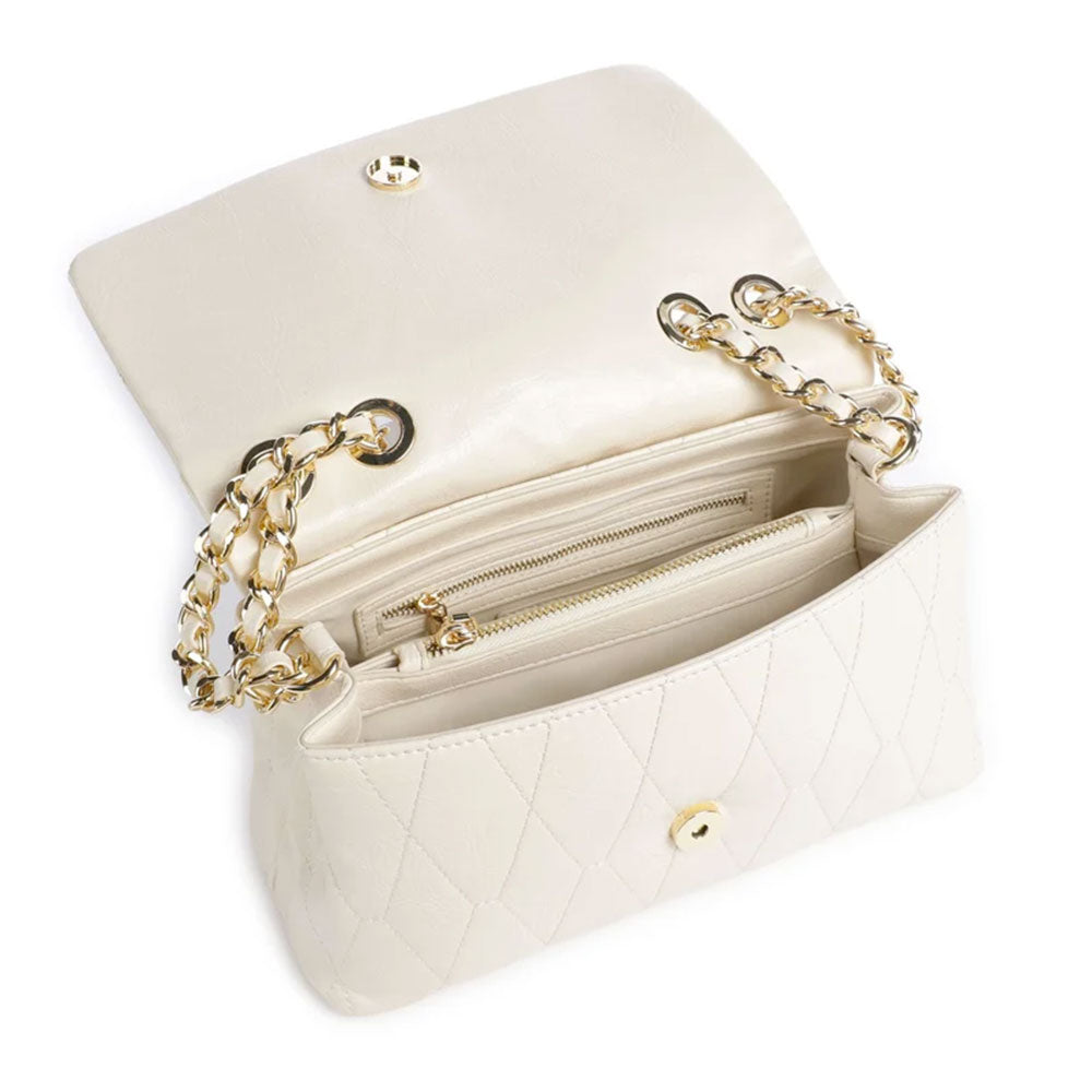 Borsa Donna a Tracolla VALENTINO BAGS linea Crystelle Colore Ecru