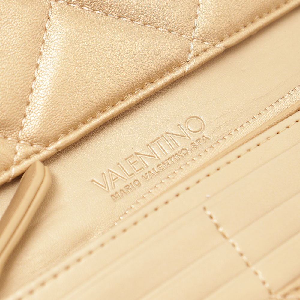 Women's Gold Wallet VALENTINO BAGS Ada with Snap Button Closure