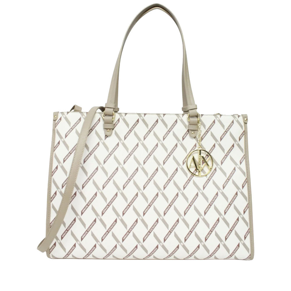 Borsa Donna a Spalla con Tracolla ARMANI EXCHANGE colore Off White - Sand