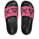 Ciabatte da Donna SUN68 Linea Slippers Logo Strass Colore Nero - Fuxia Fluo - X35205