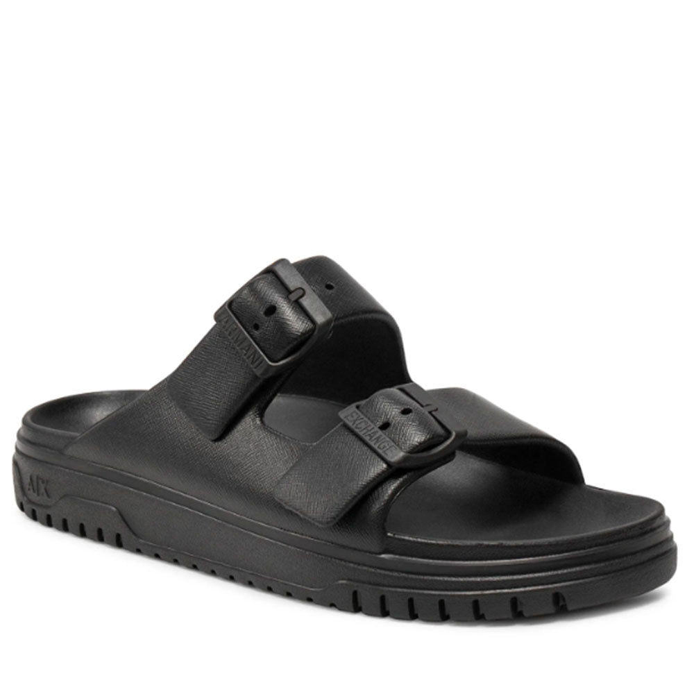 Ciabatte Donna ARMANI EXCHANGE con Doppia Fascia Colore Nero