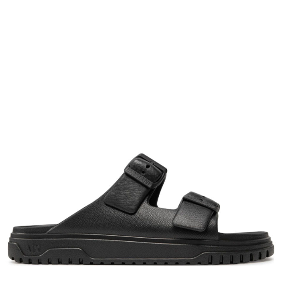 Ciabatte Donna ARMANI EXCHANGE con Doppia Fascia Colore Nero