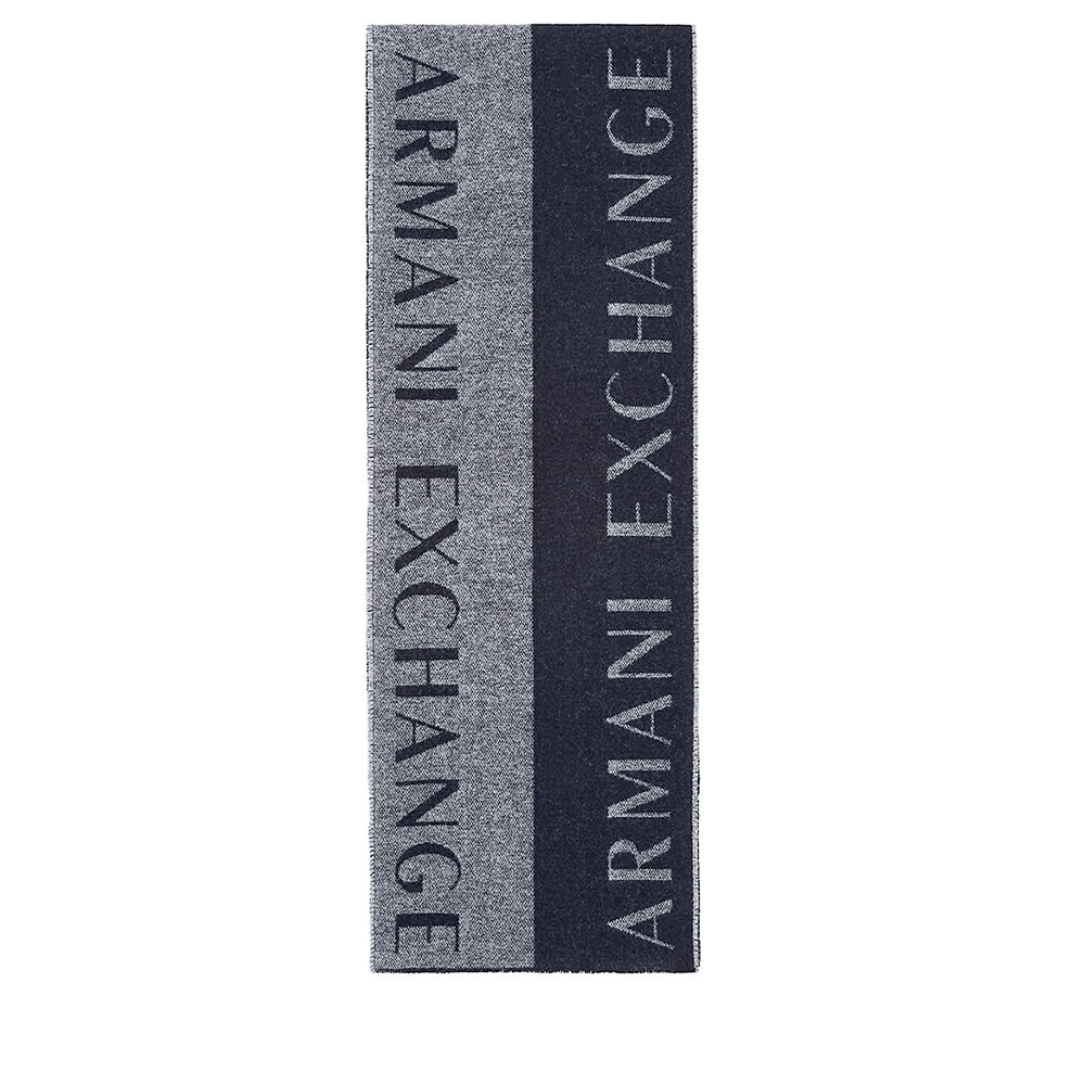 Sciarpa Uomo ARMANI EXCHANGE in Misto Lana Colore Deep Navy - Grey Melage