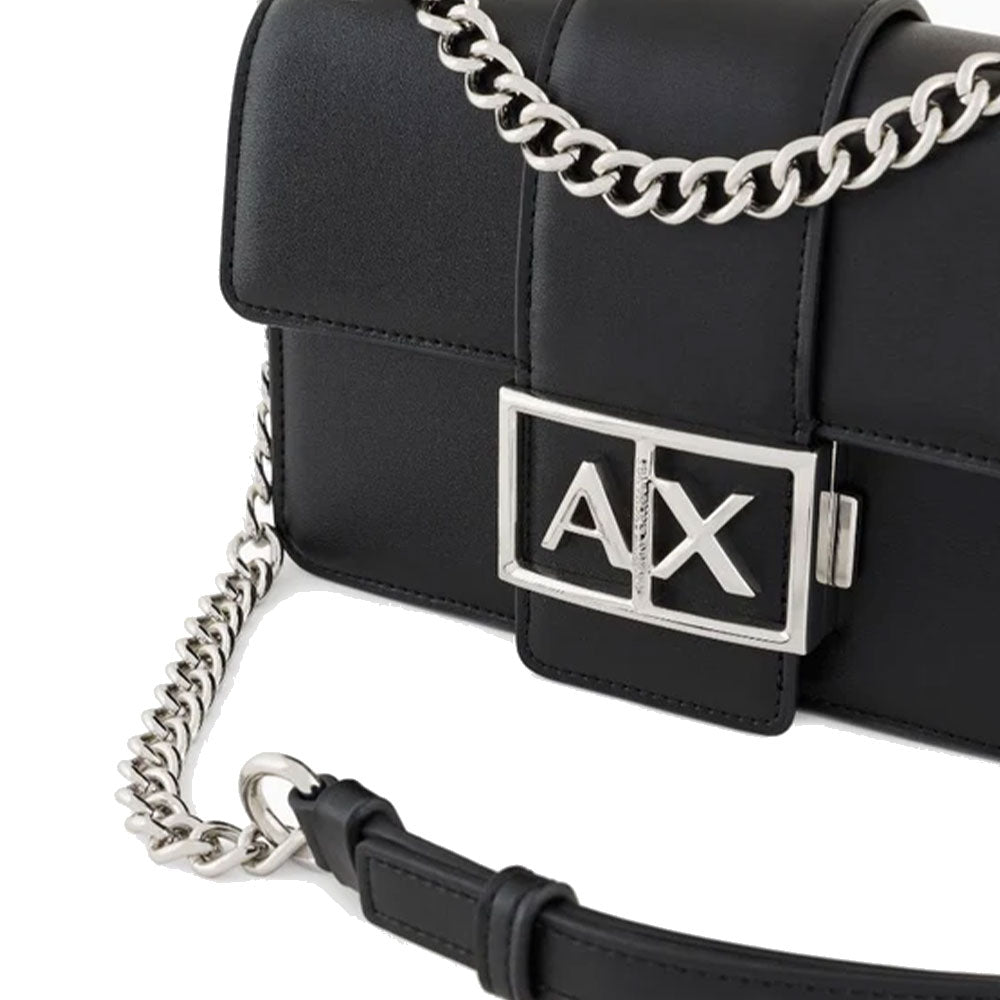 ARMANI EXCHANGE Jodie Linie 
Damen Umhängetasche Geschlossen mit Klappe in Schwarz