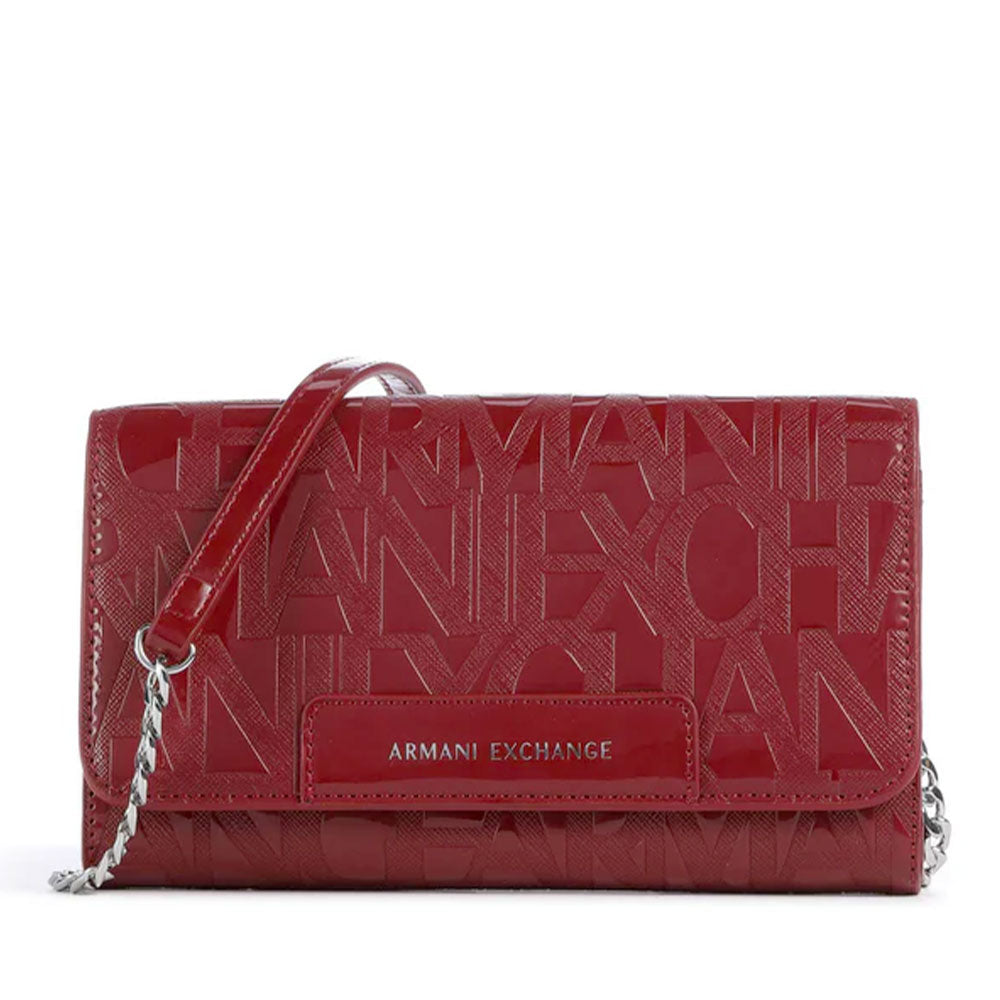 Mini Clutch Donna con Tracolla in Catena ARMANI EXCHANGE colore Red Dahlia