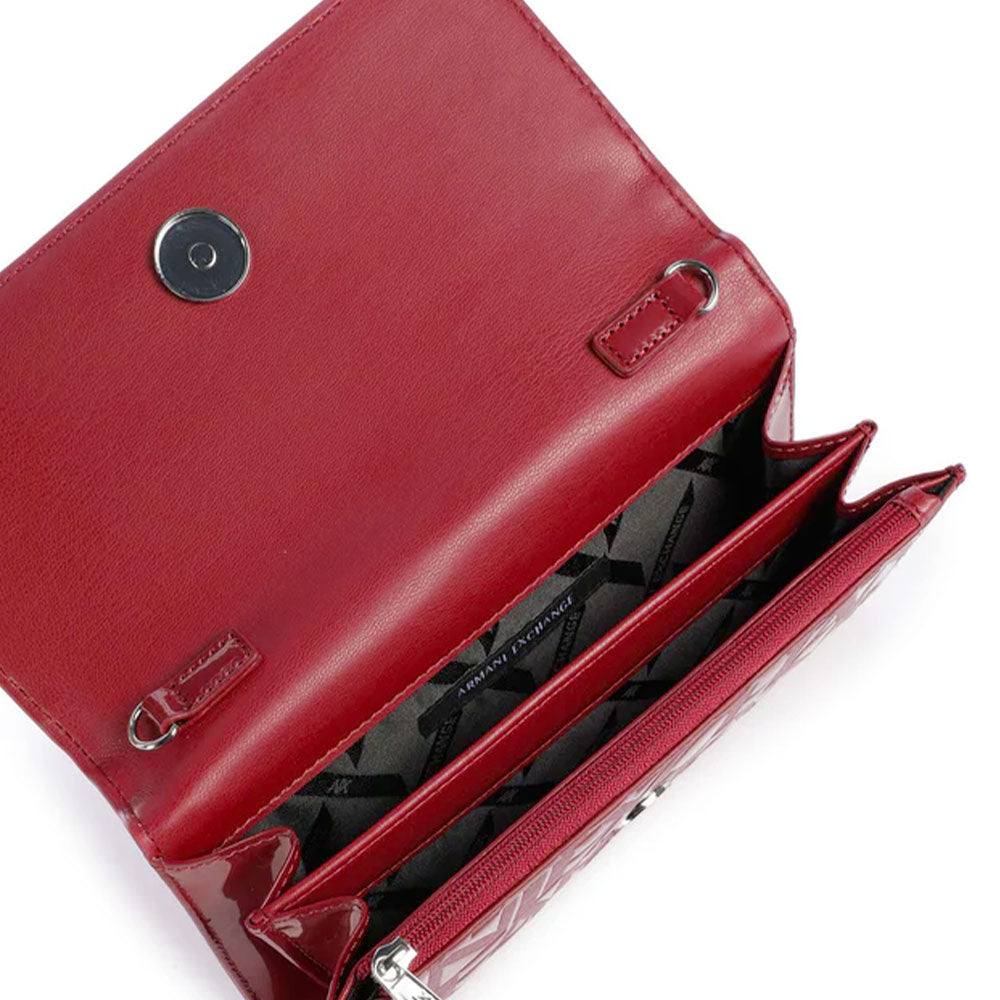 Kleine Damen-Clutch mit Kettenschulterriemen ARMANI EXCHANGE in Red Dahlia