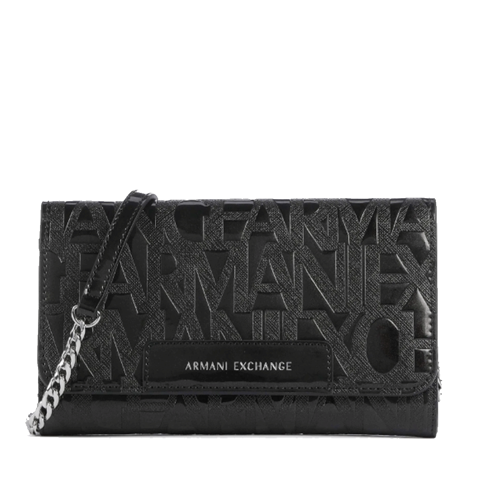 Mini Clutch Donna con Tracolla in Catena ARMANI EXCHANGE colore Nero