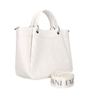 ARMANI EXCHANGE Damen Handtasche mit Schultergurt mit perforiertem Logo in Optic White