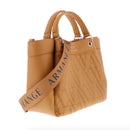 ARMANI EXCHANGE Damenhandtasche mit Schultergurt mit perforiertem Logo in der Farbe Camel Rose