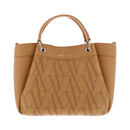 ARMANI EXCHANGE Damenhandtasche mit Schultergurt mit perforiertem Logo in der Farbe Camel Rose