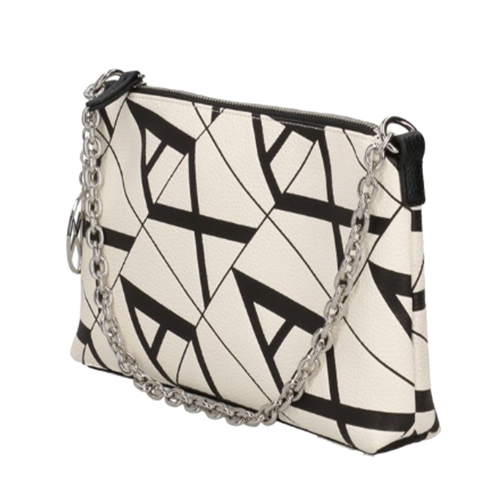 ARMANI EXCHANGE Gynger Linie 
Damen Hand Clutch mit Schultergurt in Weiß - Schwarz
