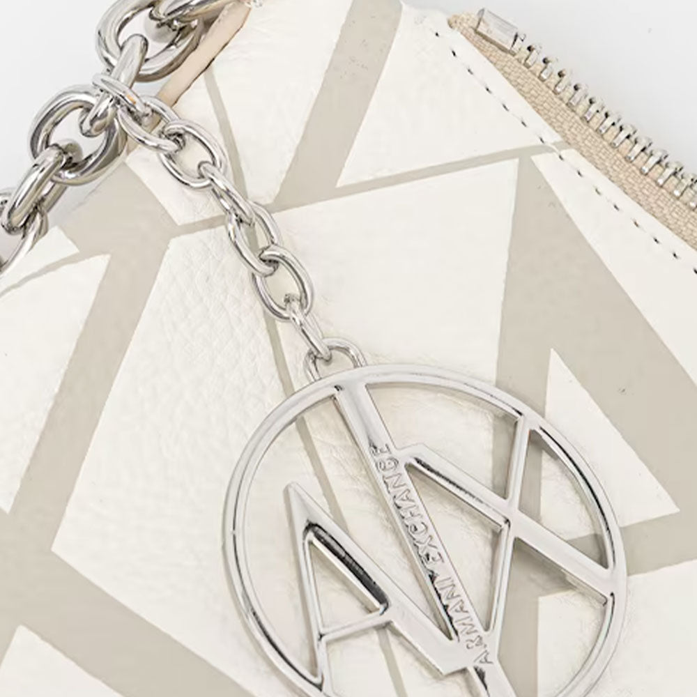 ARMANI EXCHANGE Gynger Linie 
Damen Hand Clutch mit Schultergurt in Weiße Farbe - Valley