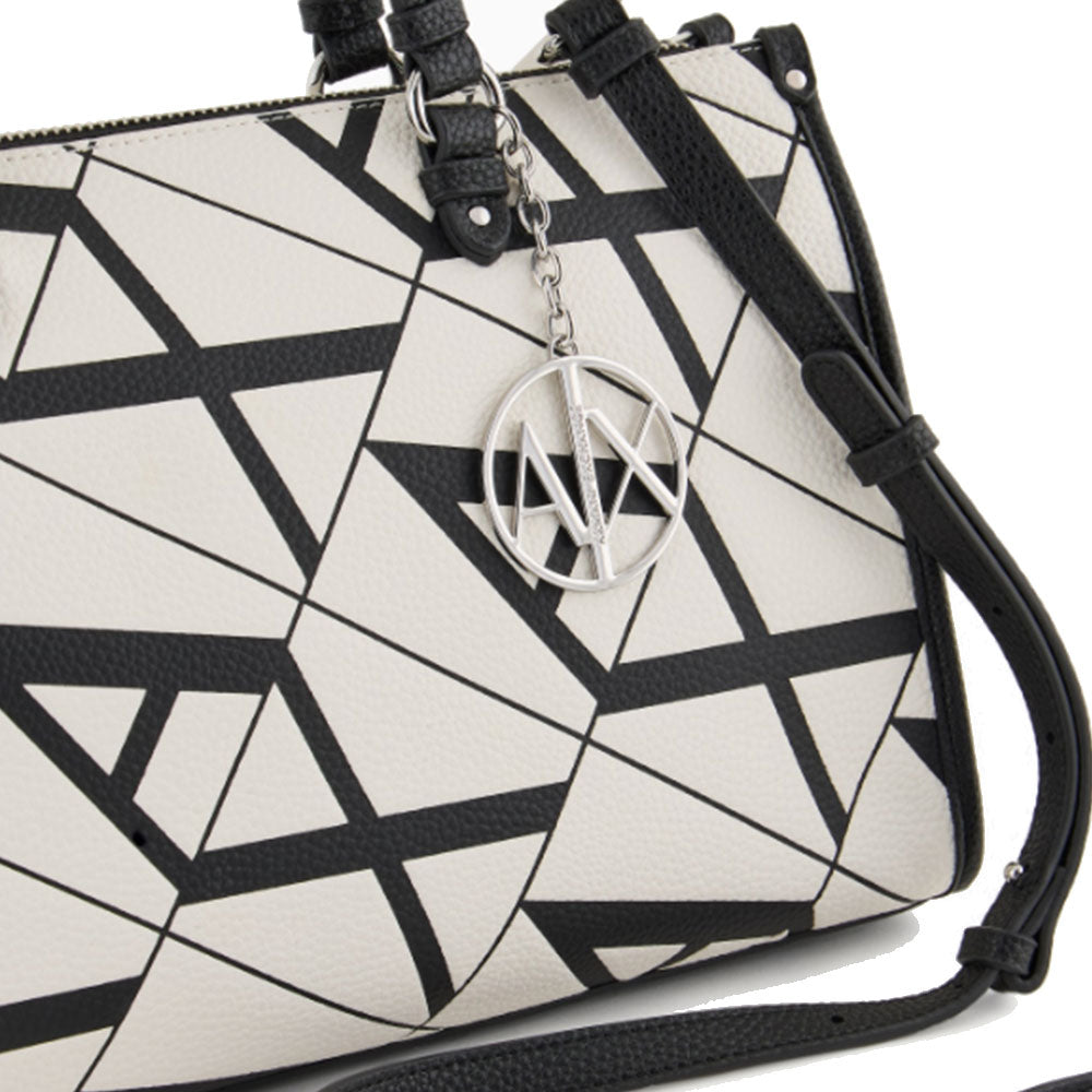 ARMANI EXCHANGE Gynger Linie 
Damenhandtasche mit Schultergurt in der Farbe Weiß - Schwarz