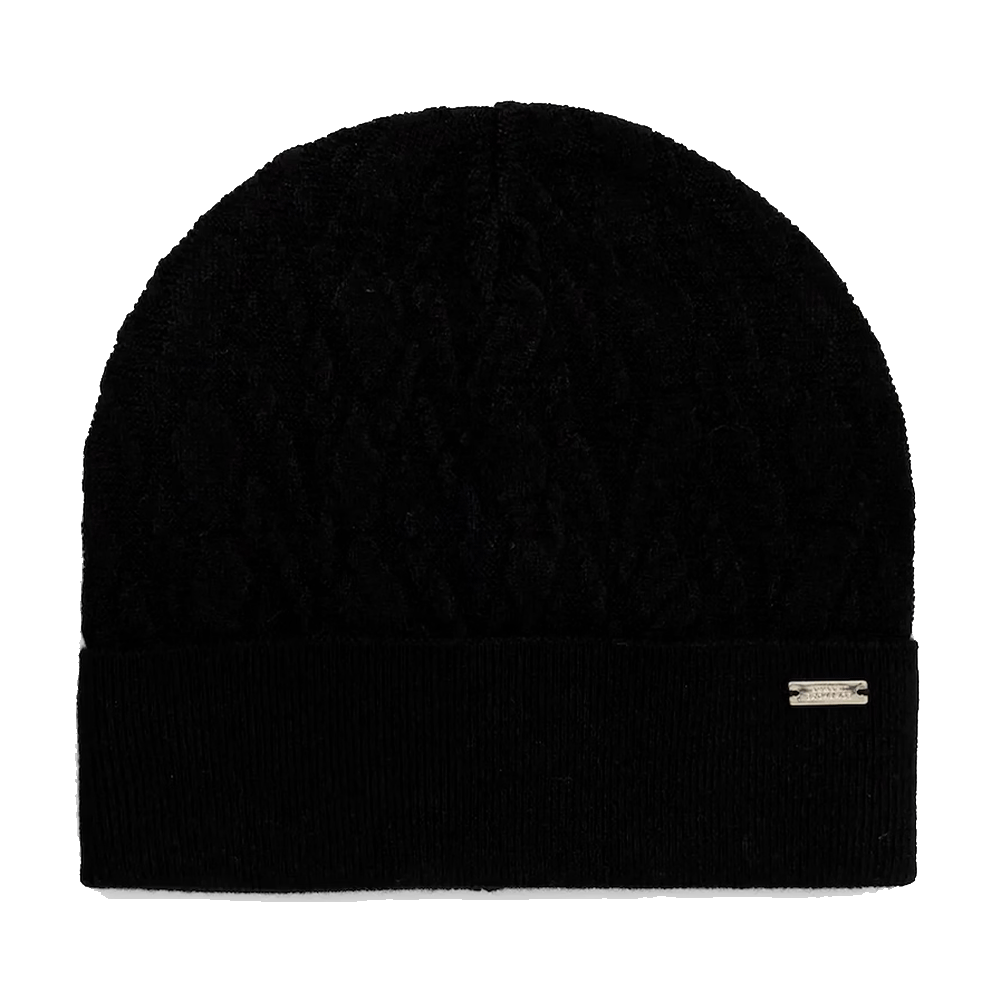 Berretto Donna ARMANI in Maglia di Lana Nero - Monogram