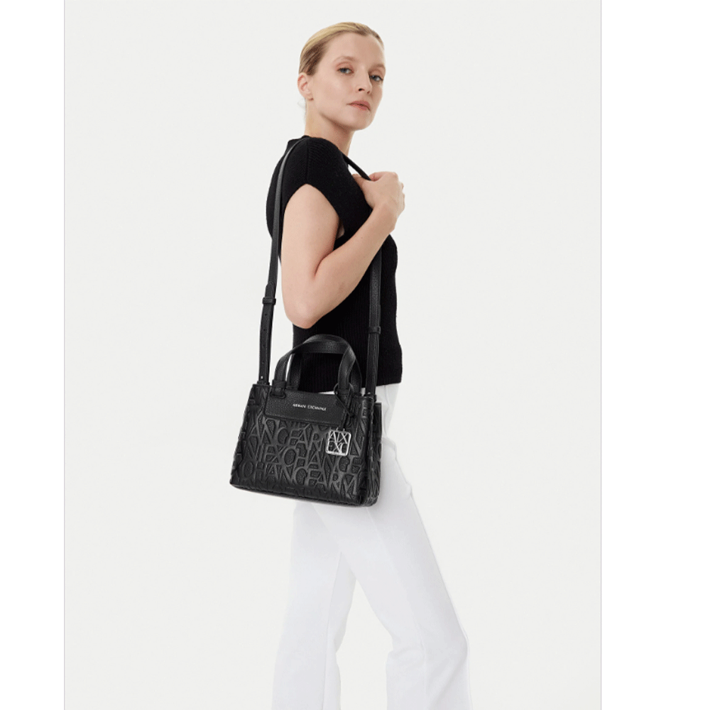 Borsa Donna a Mano con Tracolla ARMANI EXCHANGE colore Nero Lucido Linea Liz