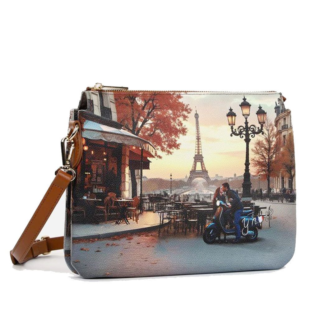 Borsa Donna a Tracolla Y NOT YES-630 Stampa Kisses From Paris
