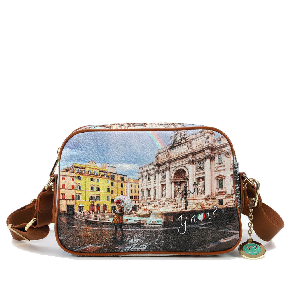 Borsa Donna Y NOT a Tracolla YES-310 Stampa Rainbow Rome