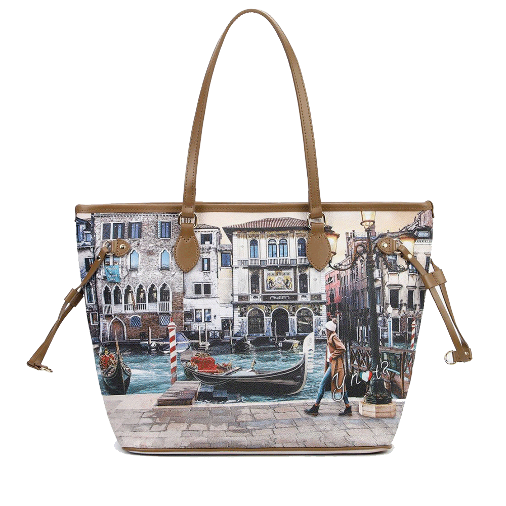 Borsa Donna Y NOT a Spalla YES-319 Stampa Blue Lagoon